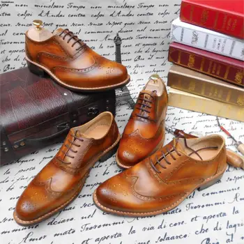 Goodyear Cow Leather Pointed Toe Oxfords Lace-up Solid Carved Business Handmade Genuine Leather Low Top Full-grain Leather
Goodyear Cow Leather Pointed Toe Oxfords Lace-up Solid Carved Business Handmade Genuine Leather Low Top Full-grain Leather