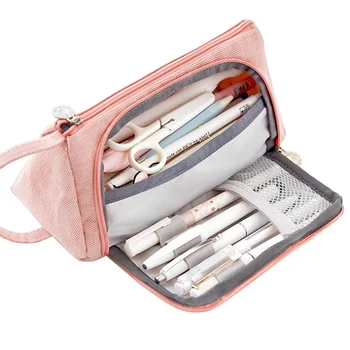 Simple Candy Color Student Canvas Cosmetic Bag Portable Large Capacity Pencil Bags for Girls Boy Makeup Brush Organizer Pen Case 
Simple Candy Color Student Canvas Cosmetic Bag Portable Large Capacity Pencil Bags for Girls Boy Makeup Brush Organizer Pen Case