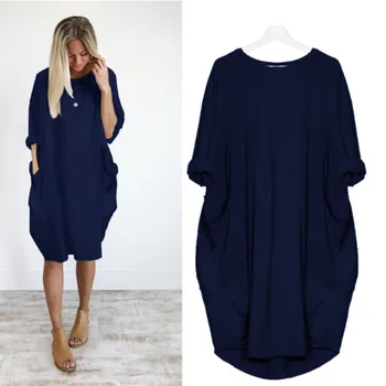 Women Casual Loose Dresses with Pocket Ladies Fashion O Neck Long Tops Female T Shirts Dress T-Shirt Streetwear Plus Size 5XL
Women Casual Loose Dresses with Pocket Ladies Fashion O Neck Long Tops Female T Shirts Dress T-Shirt Streetwear Plus Size 5XL