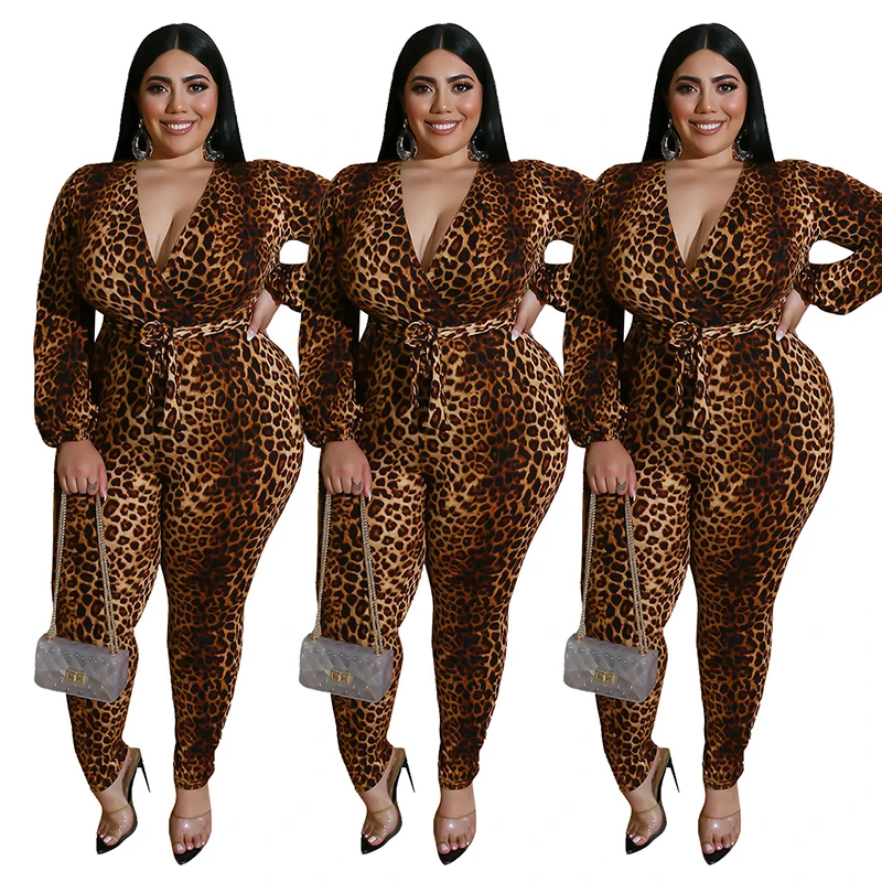 Autumn Women Jumpsuit Office Lady Plus Size Jumpsuit with Lace-up Belt V-neck Leopard Jumpsuits Slim Fitting Wholesale Dropship
Autumn Women Jumpsuit Office Lady Plus Size Jumpsuit with Lace-up Belt V-neck Leopard Jumpsuits Slim Fitting Wholesale Dropship