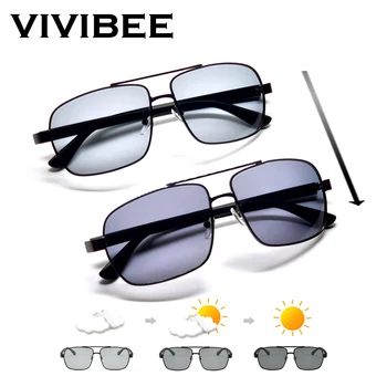 VIVIBEE Photochromic Polarized Sunglasses Men Black Metal Frame Fishing 2020 Male Rectangle Color Changing Retro Goggles
VIVIBEE Photochromic Polarized Sunglasses Men Black Metal Frame Fishing 2020 Male Rectangle Color Changing Retro Goggles