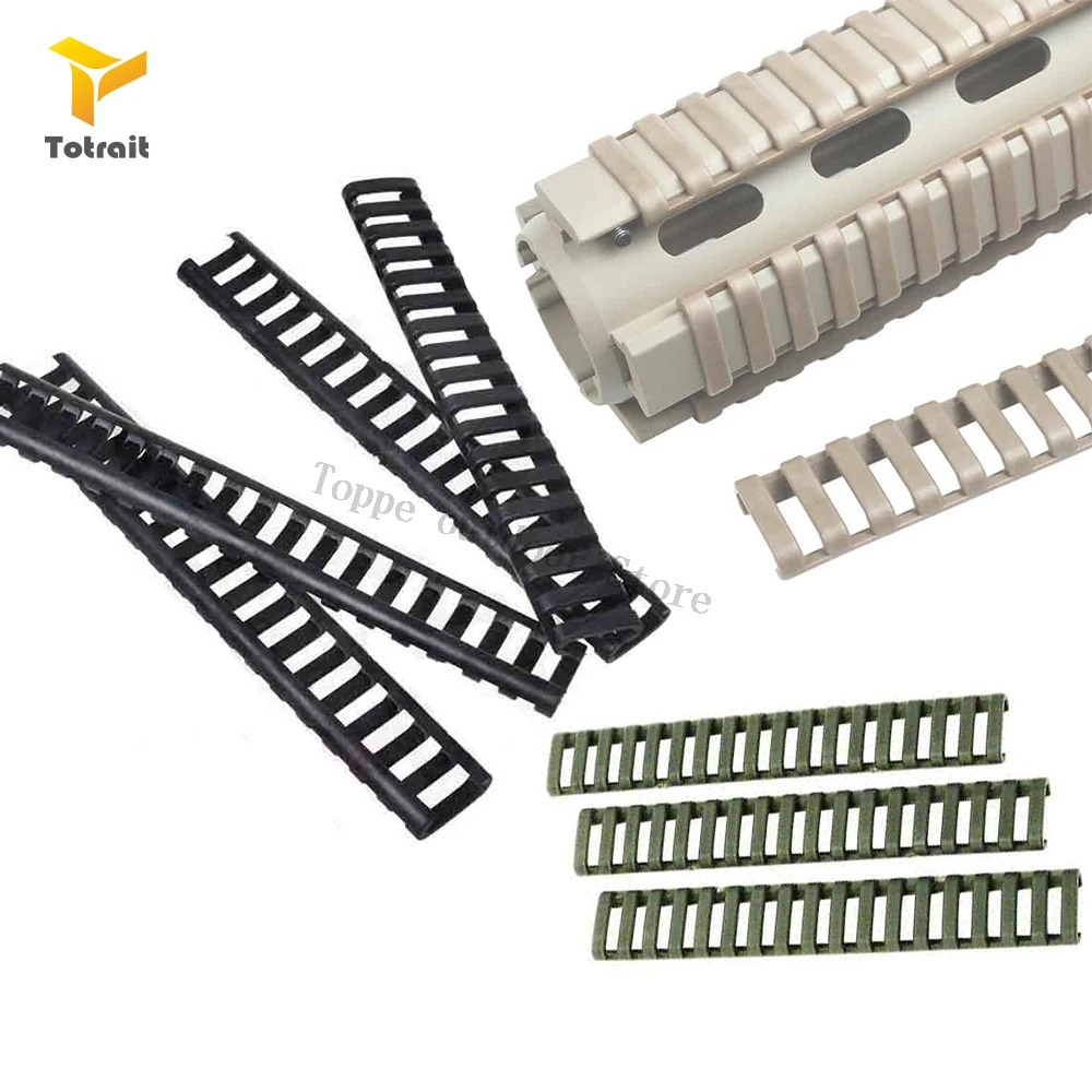 TOtrait 4pcs Rail Cover Plastic Fish Bone Ladder Shape 3 Color Rifle Handguard Heat Resistant Ladder Rubber Picatinny Rail Cover
TOtrait 4pcs Rail Cover Plastic Fish Bone Ladder Shape 3 Color Rifle Handguard Heat Resistant Ladder Rubber Picatinny Rail Cover