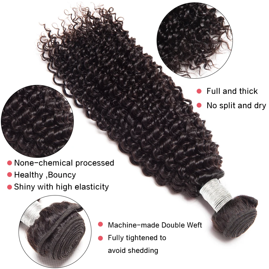 Kinky curly Hair Bundles With Closure Can Be Customized Into a Brazilian Human Hair Curly wigs for Free 100% Remy Hair ALIPOP (1)