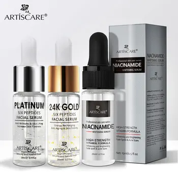 ARTISCARE Nicotinamide + Platinum + 24k Gold Six Peptides Essence 3pcs/lot Anti Wrinkles & Whitening Serum for Face Care Cream 
ARTISCARE Nicotinamide + Platinum + 24k Gold Six Peptides Essence 3pcs/lot Anti Wrinkles & Whitening Serum for Face Care Cream