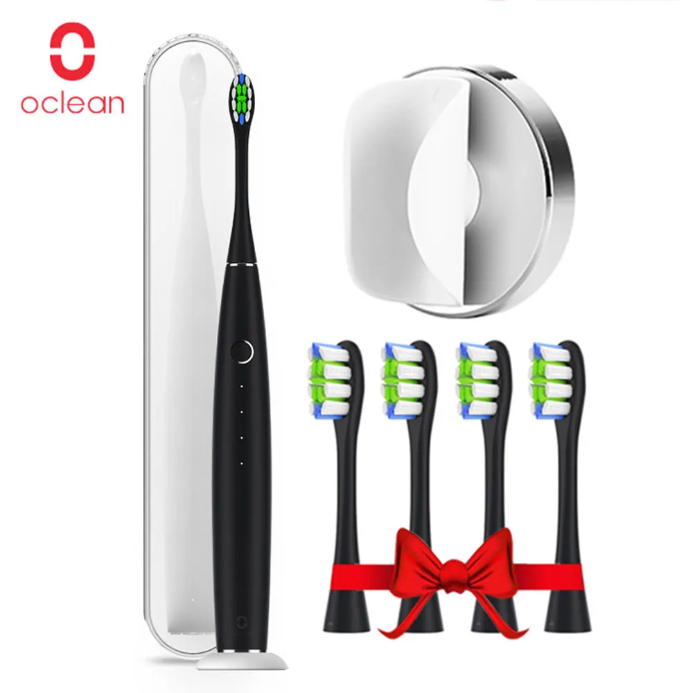 Электрическая зубная щетка Oclean One набор с 4 насадками + 1 настенный держатель