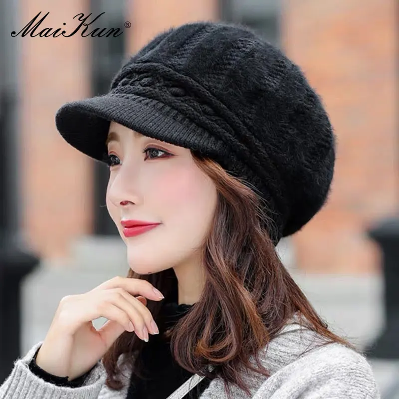 Maikun Hat Female Autumn And Winter Casual Wild Rabbit Fur Duck Tongue Beret Winter Cold And Warm Knitted Woolen Cap
Maikun Hat Female Autumn And Winter Casual Wild Rabbit Fur Duck Tongue Beret Winter Cold And Warm Knitted Woolen Cap