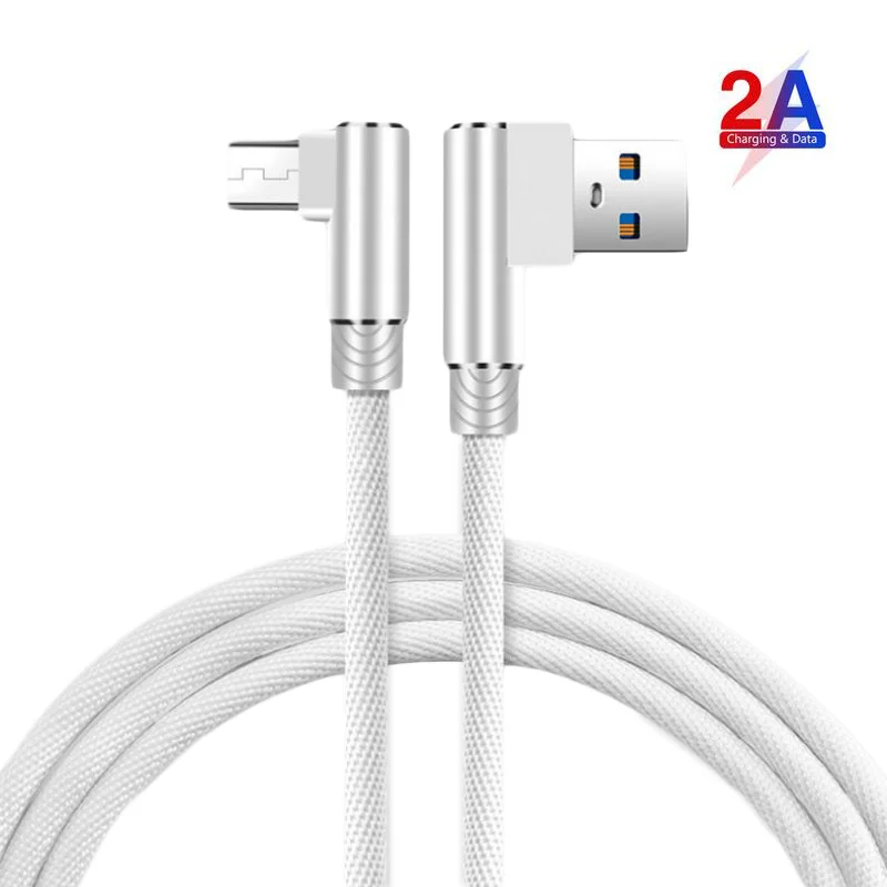 Фото Новый зарядный кабель 1 м/2 м/3 м 90 градусов USB-кабель для iPhone 11X8 7 6 Plus Micro USB и Type-C C |