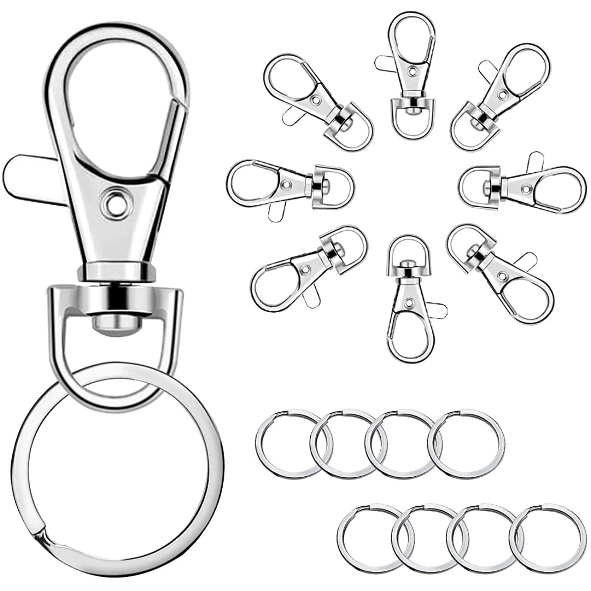 Keychain Hooks with Key Rings, Keychain Clip Hooks With Rings for Lanyard Jewelry Making DIY Crafts Bags
Keychain Hooks with Key Rings, Keychain Clip Hooks With Rings for Lanyard Jewelry Making DIY Crafts Bags