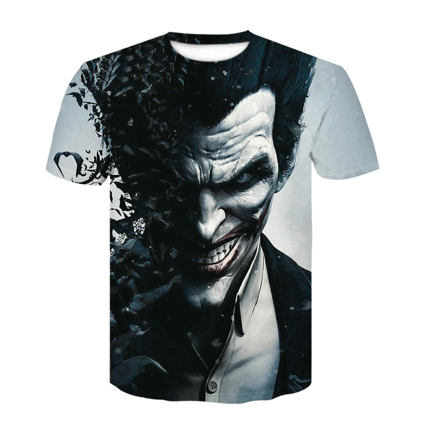 

2020 Summer Suicide Squad Harley Quinn Joker Women's Tops Men's 3D T-Shirt Black Round Neck Short Sleeve Hip Hop Streetwear