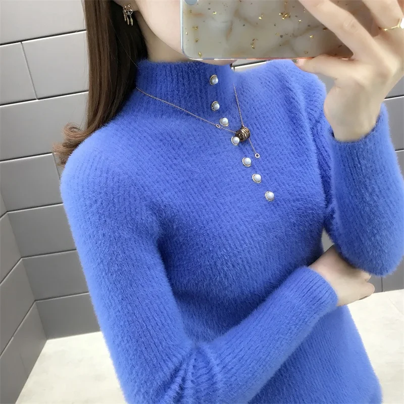 Lcybhe 5518 Autumn and winter wool trim semi-high neck nail bead knitted women's bottom sweater 28ff
Lcybhe 5518 Autumn and winter wool trim semi-high neck nail bead knitted women's bottom sweater 28ff
