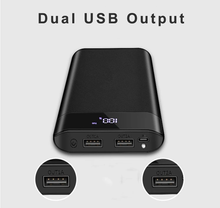 LEORY 20000 мАч двойной USB чехол для мобильного телефона большая емкость светодиодный