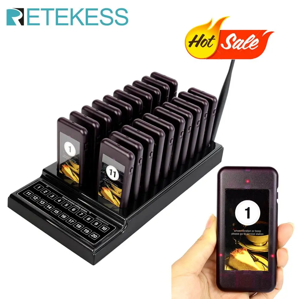 TIVDIO T-111 Restaurant Pagers 20 Call Wireless Calling Paging Queuing System Guest Call Button Waiter Catering Equipment F9401
TIVDIO T-111 Restaurant Pagers 20 Call Wireless Calling Paging Queuing System Guest Call Button Waiter Catering Equipment F9401