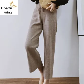 New Fashion Women Knitted Wide Leg Casual High Loose Fit Straight Trousers Knitwear Elastic Waist Ankle Length Pants
New Fashion Women Knitted Wide Leg Casual High Loose Fit Straight Trousers Knitwear Elastic Waist Ankle Length Pants