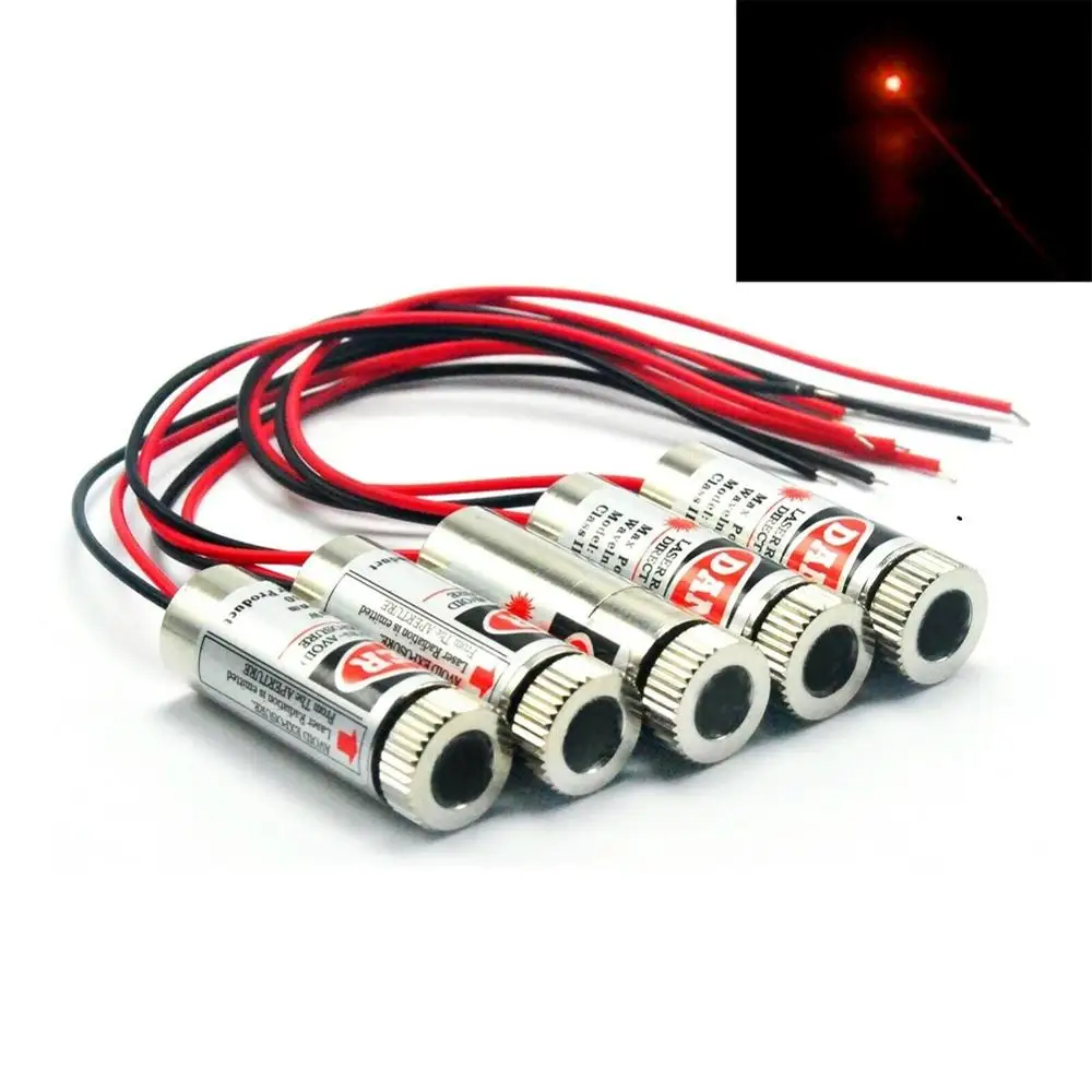 5pcs Focusable 650nm 5mW Red Laser Dot/Line/Cross Module w 120 Degree Lens 12x35mm 3V
5pcs Focusable 650nm 5mW Red Laser Dot/Line/Cross Module w 120 Degree Lens 12x35mm 3V
