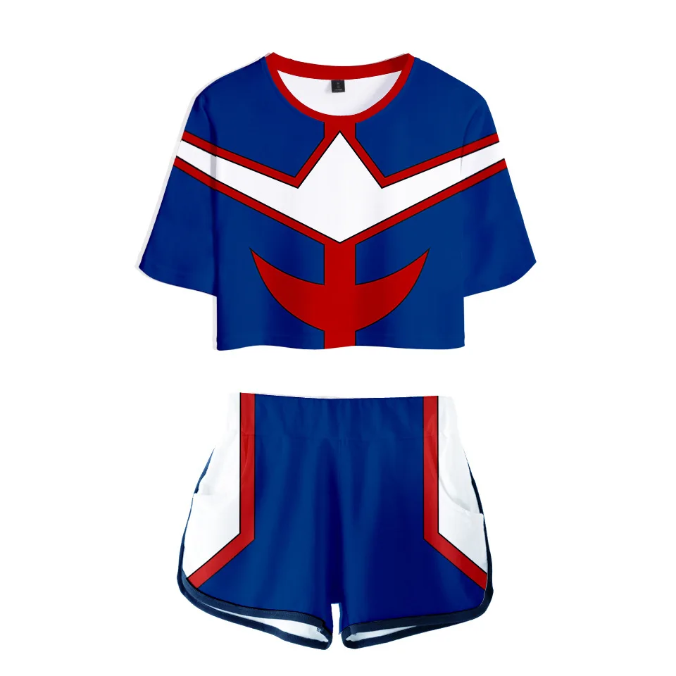 Anime My Hero Academia Boku no Hero Academia 3D print ladies tracksuits Two Piece set crop top and shorts suit Cosplay Costume 
Anime My Hero Academia Boku no Hero Academia 3D print ladies tracksuits Two Piece set crop top and shorts suit Cosplay Costume