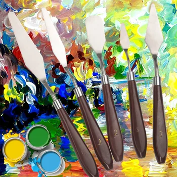Oil Painting Knife Stainless Steel Oil Color Scraper Palette Art Supplies Painting Tools 5 sizes artist palette 
Oil Painting Knife Stainless Steel Oil Color Scraper Palette Art Supplies Painting Tools 5 sizes artist palette