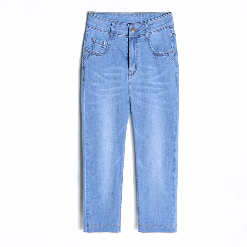 New High Elastic Jeans Women Mom Jeans High Waist Jeans Woman Stretch Jeans Female Washed Blue Denim Skinny Calf-Length Pants
New High Elastic Jeans Women Mom Jeans High Waist Jeans Woman Stretch Jeans Female Washed Blue Denim Skinny Calf-Length Pants