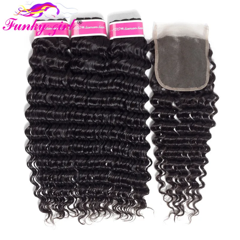 Funky Girl Deep Wave Human Hair Bundles With Closure Brazilian 3 Bundles With Lace Closure Remy Hair Weave Bundles With Closure
Funky Girl Deep Wave Human Hair Bundles With Closure Brazilian 3 Bundles With Lace Closure Remy Hair Weave Bundles With Closure