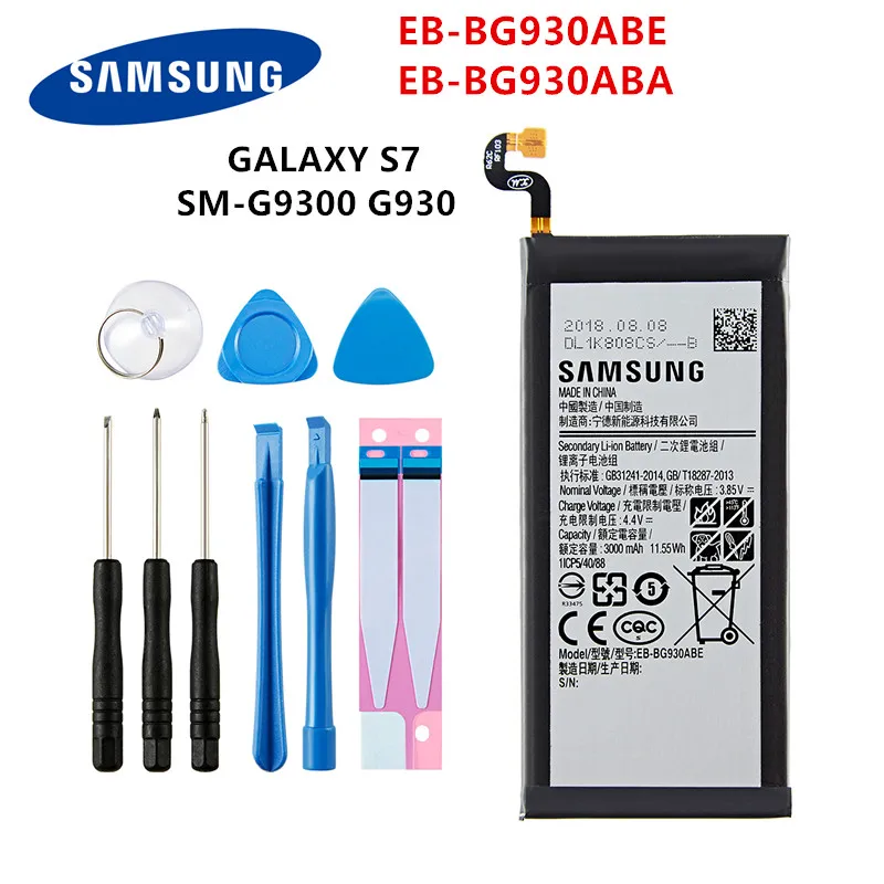 SAMSUNG Orginal EB-BG930ABE EB-BG930ABA 3000mAh battery For GALAXY S7 SM-G9300 G930F G930A/L/V G9308 G930L G930P +Tools | Мобильные