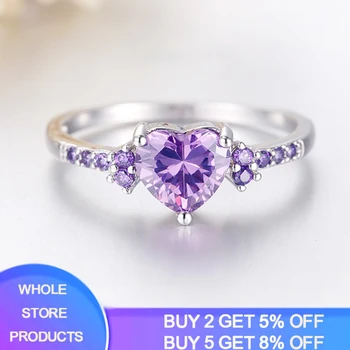 Free Sent Certificate Fashion Women Wedding Jewelry Cute Heart Heart Design Purple Crystl Amethyst Silver 925 Ring Dropshipping
Free Sent Certificate Fashion Women Wedding Jewelry Cute Heart Heart Design Purple Crystl Amethyst Silver 925 Ring Dropshipping