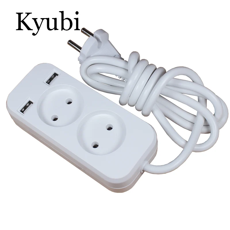 2 гнезда Европейский 2A 5V USB удлинитель с 1 5 m CCA кабель KE 01 1.5|Электрические розетки| |