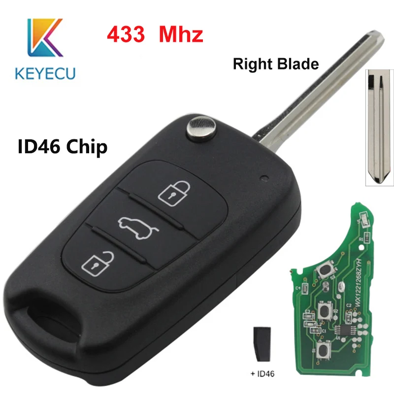 KEYECU New Replacement Flip Remote Key keyless Fob 3 Button 315MHz / 433MHz With ID46 Chip for Hyundai Old Elantra KIA K2
KEYECU New Replacement Flip Remote Key keyless Fob 3 Button 315MHz / 433MHz With ID46 Chip for Hyundai Old Elantra KIA K2
