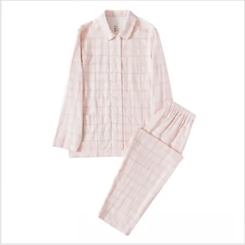 2020 Spring Women Casual Plaid Pajama sets Female 100% Cotton Sleepwear suit Ladies Turn-down collar long sleeve shirt & Pants
2020 Spring Women Casual Plaid Pajama sets Female 100% Cotton Sleepwear suit Ladies Turn-down collar long sleeve shirt & Pants