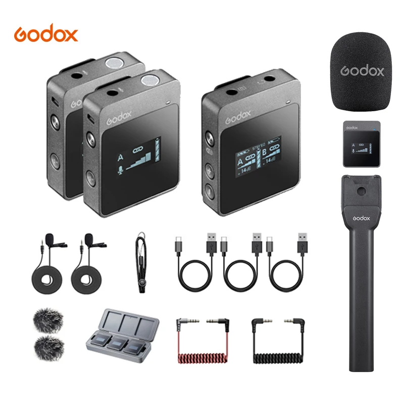 Godox Microphone Bluetooth MoveLink M1 M2 2.4GHz Wireless Lavalier PC Camera Microphone Professional Mixer Audio video Shooting
Godox Microphone Bluetooth MoveLink M1 M2 2.4GHz Wireless Lavalier PC Camera Microphone Professional Mixer Audio video Shooting