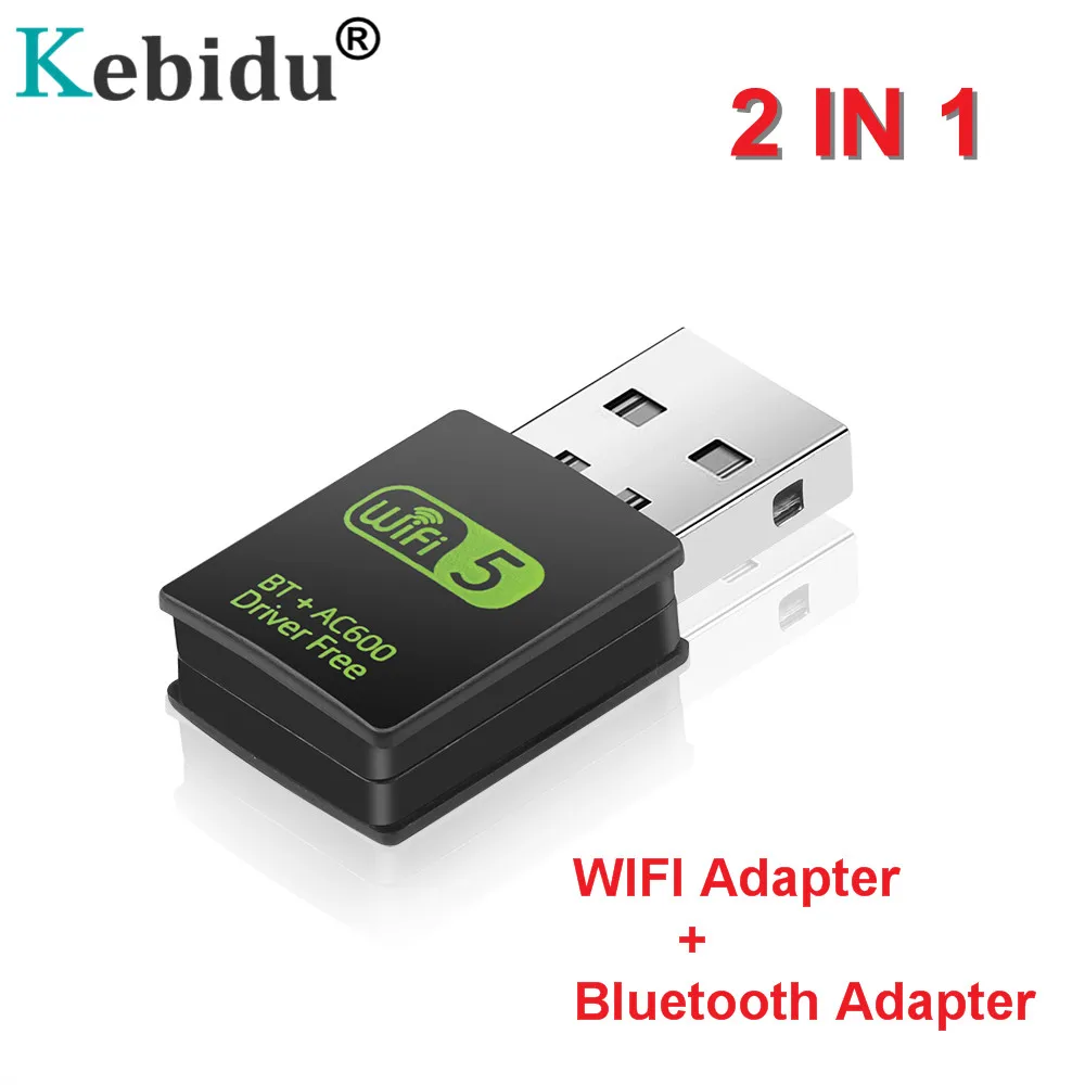 Фото Беспроводной usb-адаптер Bluetooth 600 Мбит/с USB WiFi адаптер приемник 2 4G V5.0 сетевая карта