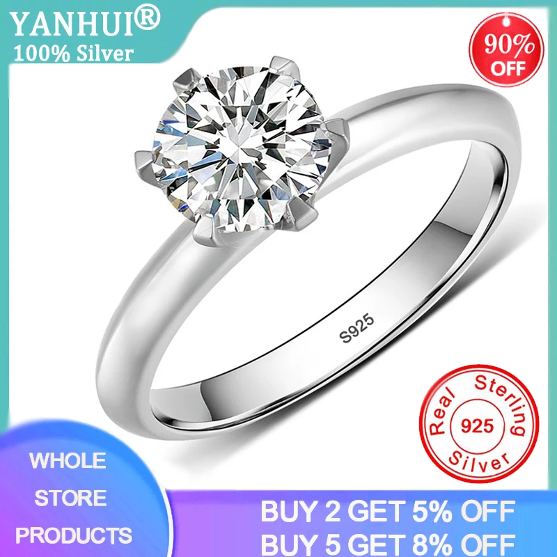 YANHUI 100% 925 Sterling Silver Rings For Women Bride 1.5ct Lab Diamond Ring Romantic Rings Engagement Fine Jewelry Female Gifts
YANHUI 100% 925 Sterling Silver Rings For Women Bride 1.5ct Lab Diamond Ring Romantic Rings Engagement Fine Jewelry Female Gifts