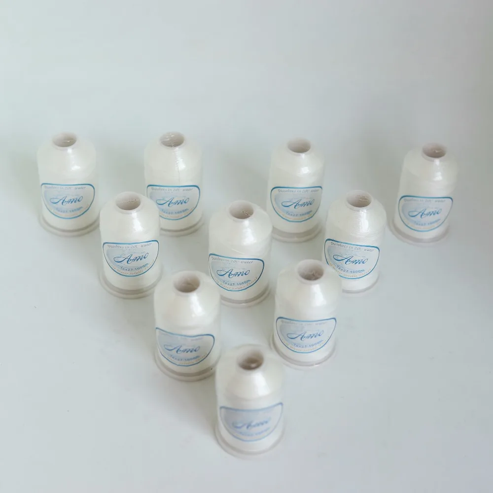 YY 40S/2 TEX27 1000m x 10pcs per Set Wash Away Vanish Extra Dissolved Cold water soluble thread for Sewing Quilting,Basting
YY 40S/2 TEX27 1000m x 10pcs per Set Wash Away Vanish Extra Dissolved Cold water soluble thread for Sewing Quilting,Basting