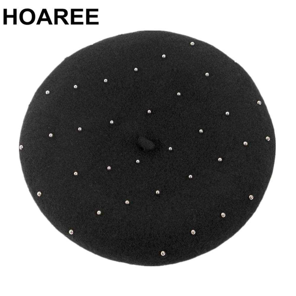 HOAREE Winter Hats for Women Wool Beret Hat Black French Artists Cap Female Beading Vintage Bonnet 2020 Brand Painters Hat
HOAREE Winter Hats for Women Wool Beret Hat Black French Artists Cap Female Beading Vintage Bonnet 2020 Brand Painters Hat