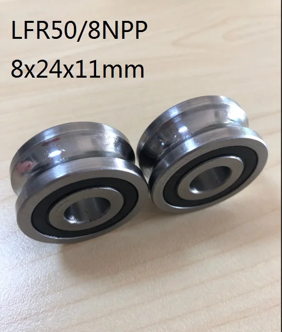 Фото 200pcs/lot LFR50/8NPP LFR50/8-6NPP 8*24*11 mm Groove pulley track roller bearing LFR50/8 8x24x11 | Обустройство дома