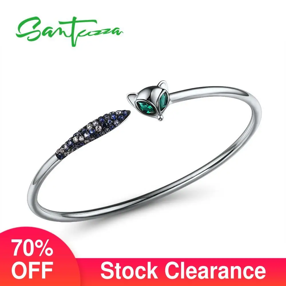 SANTUZZA Bracelet Bangle for Women 925 Sterling Silver springy hollow pipe blue green stone Adjustable Bangle Fashion Jewelry
SANTUZZA Bracelet Bangle for Women 925 Sterling Silver springy hollow pipe blue green stone Adjustable Bangle Fashion Jewelry