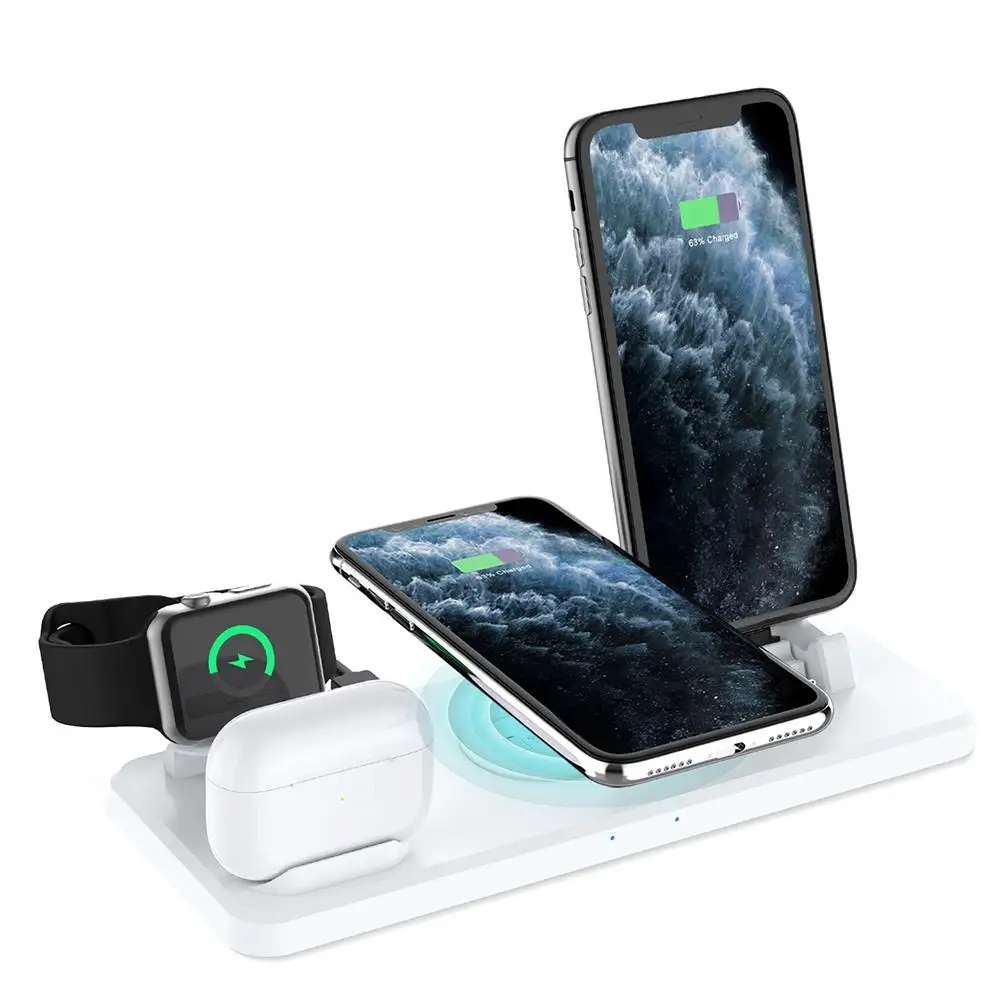 Wireless Charger Dock Station 6 In 1 Multi-function Charger USB Charging Cable Fast Charging For iWatch Series Airpods iPhone
Wireless Charger Dock Station 6 In 1 Multi-function Charger USB Charging Cable Fast Charging For iWatch Series Airpods iPhone
