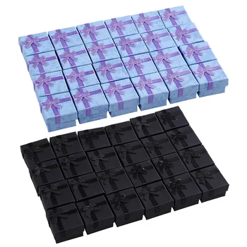 48Pcs Ring Earring Jewelry Display Gift Box Bowknot Square Case - 24Pcs Purple & 24Pcs Black 
48Pcs Ring Earring Jewelry Display Gift Box Bowknot Square Case - 24Pcs Purple & 24Pcs Black