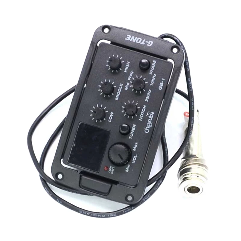 Cherub Acoustic Guitar Preamp Guitar Equalizer 3-Band Eq With Tuner Phaser Notch Piezo Ceramic Pick-Up
Cherub Acoustic Guitar Preamp Guitar Equalizer 3-Band Eq With Tuner Phaser Notch Piezo Ceramic Pick-Up