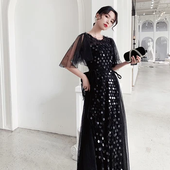 Female Butterfly Sleeve Formal Party Mesh Gown Bling Sequins Qipao Sexy Perspective Cheongsam Noble Long Slim Chinese Dress
Female Butterfly Sleeve Formal Party Mesh Gown Bling Sequins Qipao Sexy Perspective Cheongsam Noble Long Slim Chinese Dress