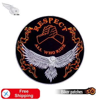 Respect Flame Eagle Embroidery Patch Customized Applique Iron on Sticker Motorcycle Biker Fashion Unity Large Jackets Back Badge
Respect Flame Eagle Embroidery Patch Customized Applique Iron on Sticker Motorcycle Biker Fashion Unity Large Jackets Back Badge