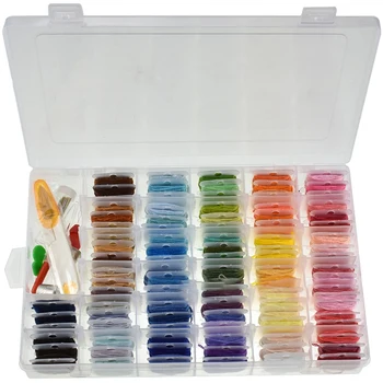 

Best 96Pcs Embroidery Floss Cross Stitch Thread Kit with Threader Bobbins Sewing Needles Storage Box Embroidery Starter Kit