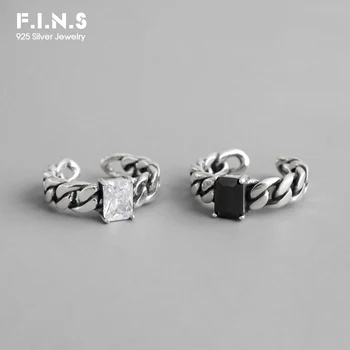 F.I.N.S Real 925 Sterling Silver Vintage Black Clear Square Zircon Chain Open Adjustable Ring For Women Fine Jewelry Luxury Ring
F.I.N.S Real 925 Sterling Silver Vintage Black Clear Square Zircon Chain Open Adjustable Ring For Women Fine Jewelry Luxury Ring