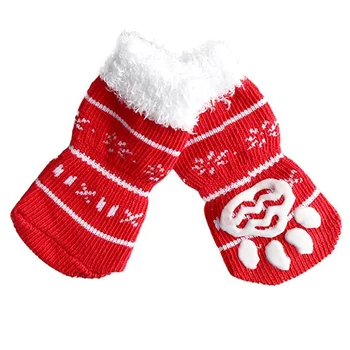 Pet Dogs Christmas Snow Flower Anti-slip Knit Cotton Short Socks 4PCS/Set red snowflake 
Pet Dogs Christmas Snow Flower Anti-slip Knit Cotton Short Socks 4PCS/Set red snowflake