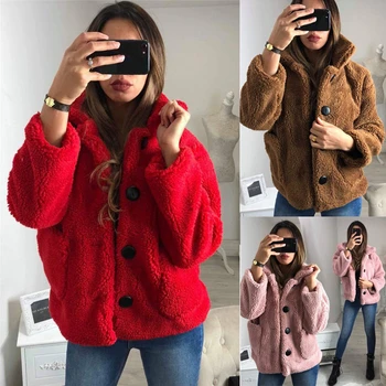 SZMALL Newest 2020 Women Fur Coat Winter Warmer Full Sleeve Button Outwear Tops For Female Autumn Pockets Stylish Coats Clothes
SZMALL Newest 2020 Women Fur Coat Winter Warmer Full Sleeve Button Outwear Tops For Female Autumn Pockets Stylish Coats Clothes