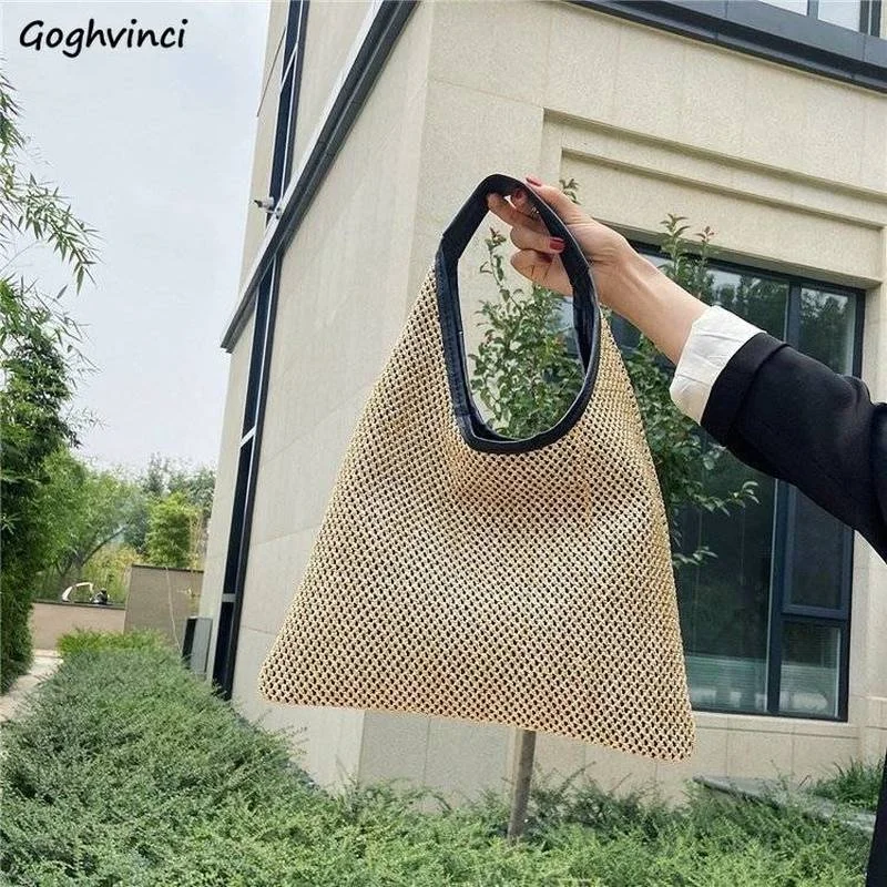 Woven Bags Women Simple Travel Weave Solid Underarm Summer Tote Bag Shoulder for Females Handbags Fashion Design Ulzzang New
Woven Bags Women Simple Travel Weave Solid Underarm Summer Tote Bag Shoulder for Females Handbags Fashion Design Ulzzang New