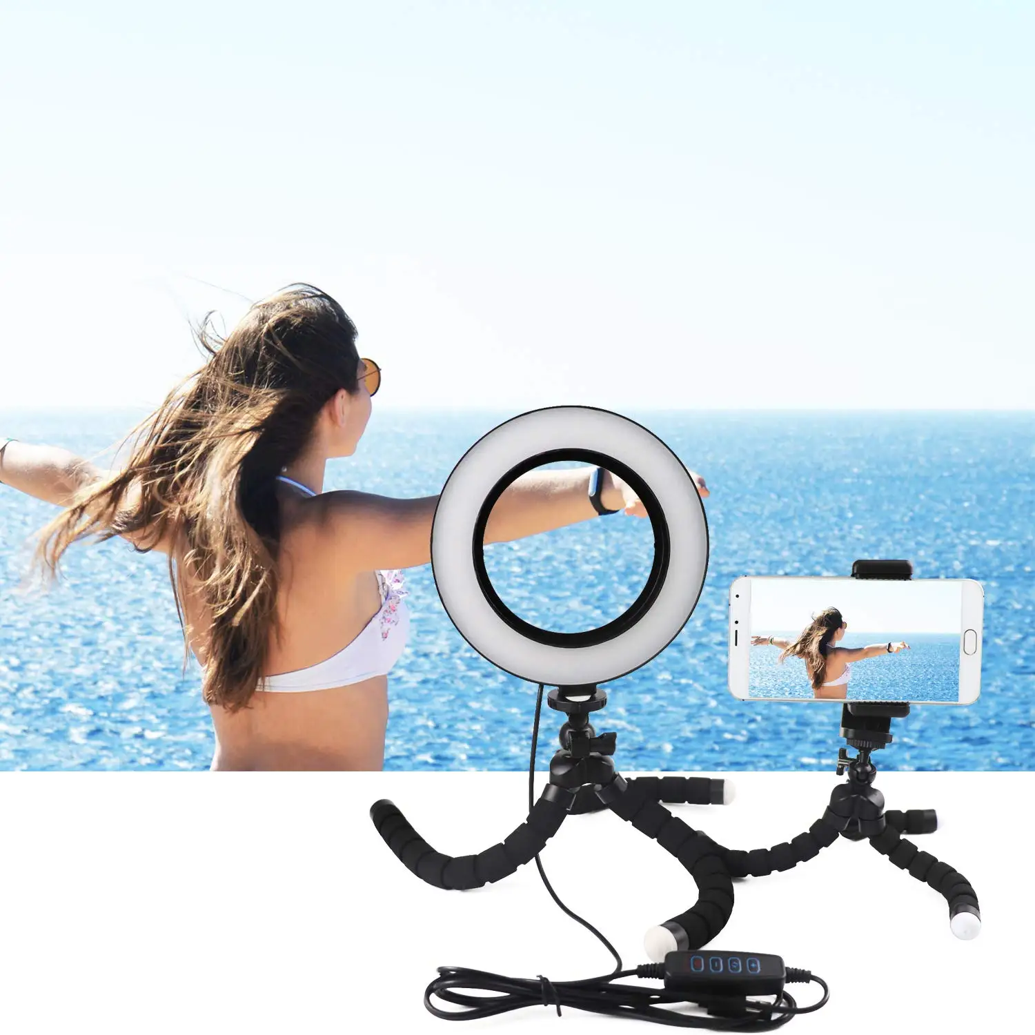 FSTENPUS Outdoor Ring Light LED Photography Photo Camera Video Table Selfie Light Tripod With Phone Clip USB Cord for iPhone
FSTENPUS Outdoor Ring Light LED Photography Photo Camera Video Table Selfie Light Tripod With Phone Clip USB Cord for iPhone