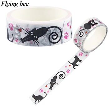20pcs/lot Flyingbee 15mmX5m Cute Black Cat Washi Tape Paper DIY Decorative Adhesive Tape Stationery Kawaii Masking Tapes X0688
20pcs/lot Flyingbee 15mmX5m Cute Black Cat Washi Tape Paper DIY Decorative Adhesive Tape Stationery Kawaii Masking Tapes X0688