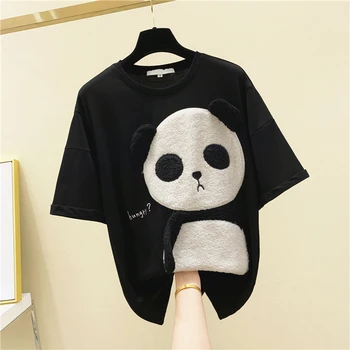 Panda Embroidered Short Sleeve Cotton T-shirt Women's 2020 Spring Summer Loose-Fit T-shirt Fashion Female Clothes Tshirt Tee T
Panda Embroidered Short Sleeve Cotton T-shirt Women's 2020 Spring Summer Loose-Fit T-shirt Fashion Female Clothes Tshirt Tee T
