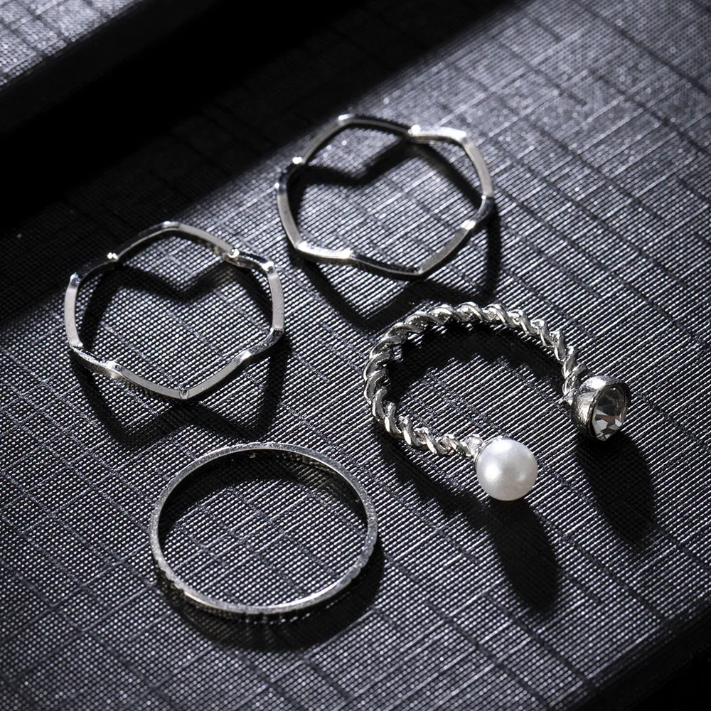4 Pcs Rings Set for Women Gold Fashion Simple Design Vintage Gold Silver Color Joint Rings Fashion Jewelry Valentines Day Gift
4 Pcs Rings Set for Women Gold Fashion Simple Design Vintage Gold Silver Color Joint Rings Fashion Jewelry Valentines Day Gift