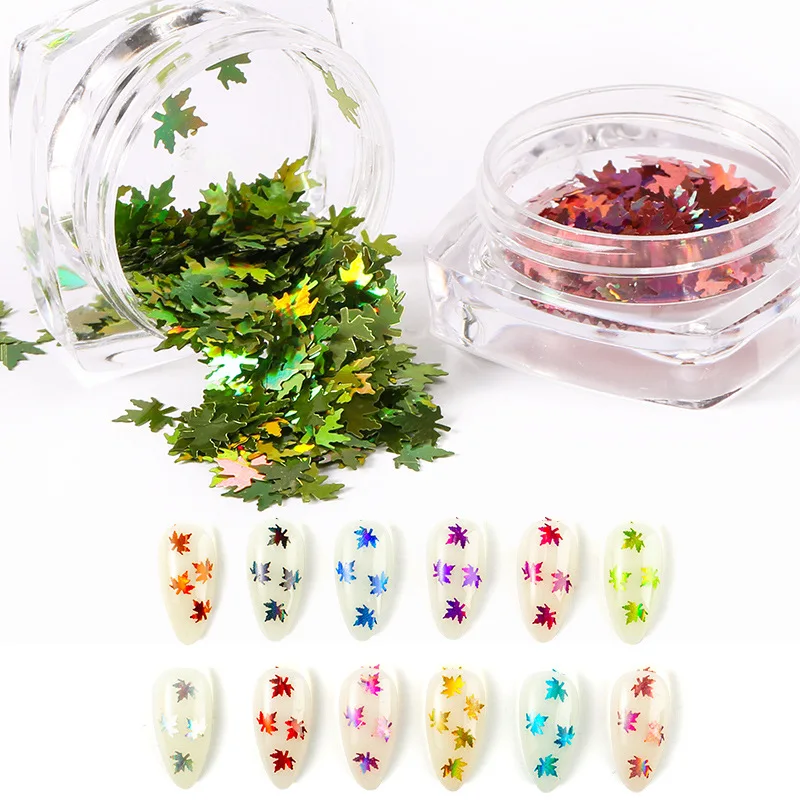 1 set of 12 color nail art laser maple leaf sequins DIY Symphony Maple Leaf Sequins 12 Colors Decorative Nail Art Jewelry Tools
1 set of 12 color nail art laser maple leaf sequins DIY Symphony Maple Leaf Sequins 12 Colors Decorative Nail Art Jewelry Tools