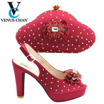 2020 High Heels African Shoes With Matching Bags Set Nigerian Women's Party Shoes and Bag Sets Red Color Women 
2020 High Heels African Shoes With Matching Bags Set Nigerian Women's Party Shoes and Bag Sets Red Color Women